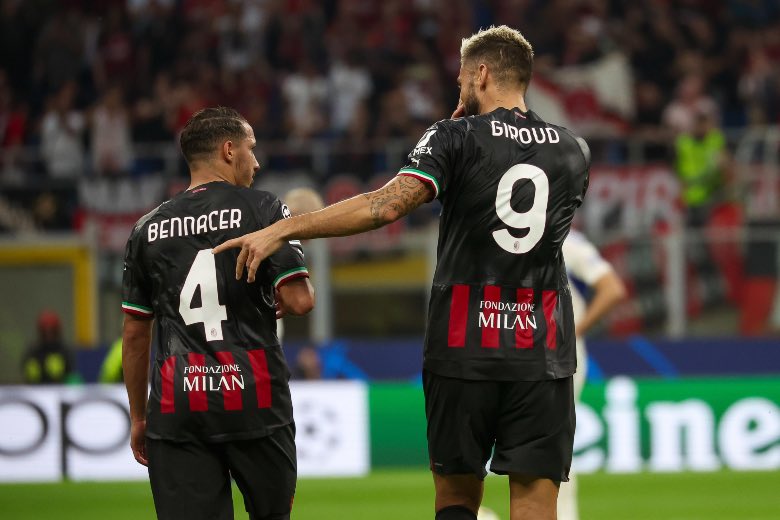 Bennacer e Giroud si parlano in campo