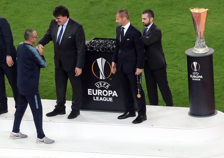 Maurizio Sarri, premiazione Europa League