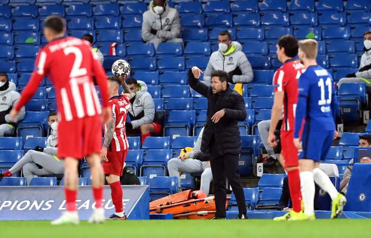 Simeone durante Chelsea-Atletico-Madrid