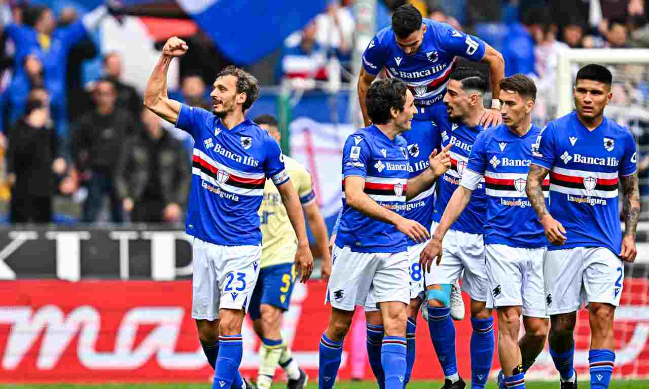 Esultanza giocatori Sampdoria