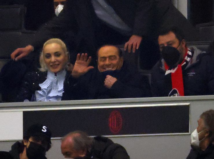 Sivio Berlusconi allo stadio